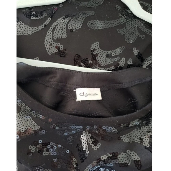 Black Long Sleeved baroque style  sequined Dress SMALL - Picture 6 of 11